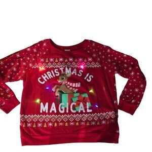 Rudolph The Red-Nosed Reindeer "Christmas Is Magical" Light-Up Sweater XXL
